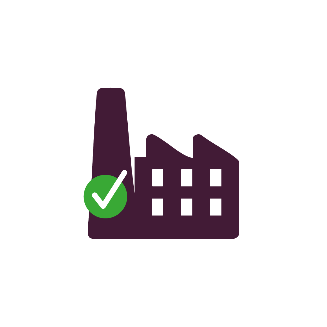 Ícone de indústrias representando marcas de referência